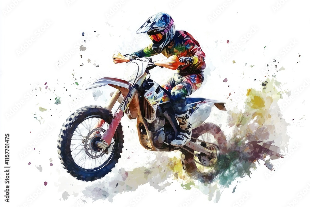 A person performs an aerial stunt on a dirt bike, flying through the air A person performs an aerial stunt on a dirt bike, flying through the air