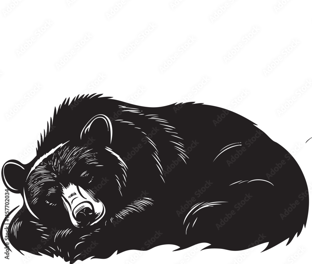 Obraz premium illustration of a bear sleeping