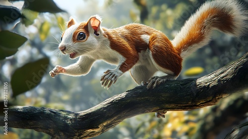 Playful Squirrel in a Forest photo