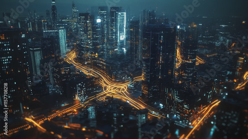 Wallpaper Mural Smart digital Innovation city with connection network reciprocity over the cityscape. of future smart wireless digital city and social media networking systems that connects people with in city Torontodigital.ca