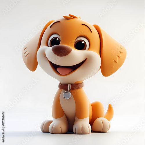 cute dog cartoon 3D
