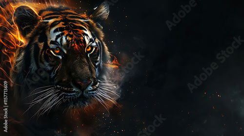tiger animal abstract wallpaper design with a high contrast background in subtle pastel colors, a creative and artistic illustration perfect for various digital art applications, a stock photo


