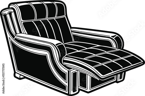 Simple Recliner Silhouette Vector Illustration