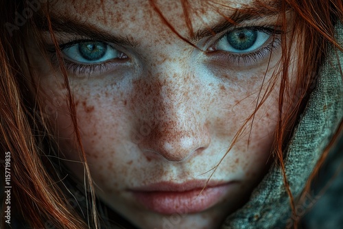 Wallpaper Mural Close-up shot of a woman's face with distinctive freckles Torontodigital.ca