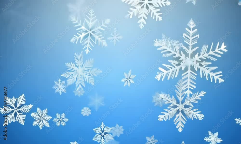 ethereal snowflakes shimmering against a soft blue backdrop ethereal snowflakes shimmering against a soft blue backdrop