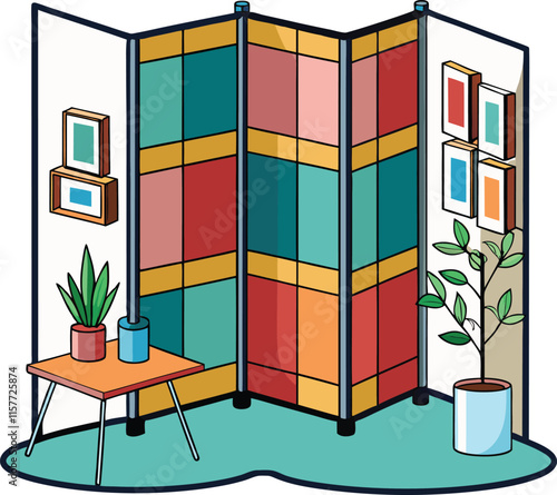 Customizable Room Divider Vector Illustration