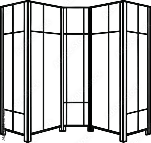 Room Divider Editable Outline Vector Graphic