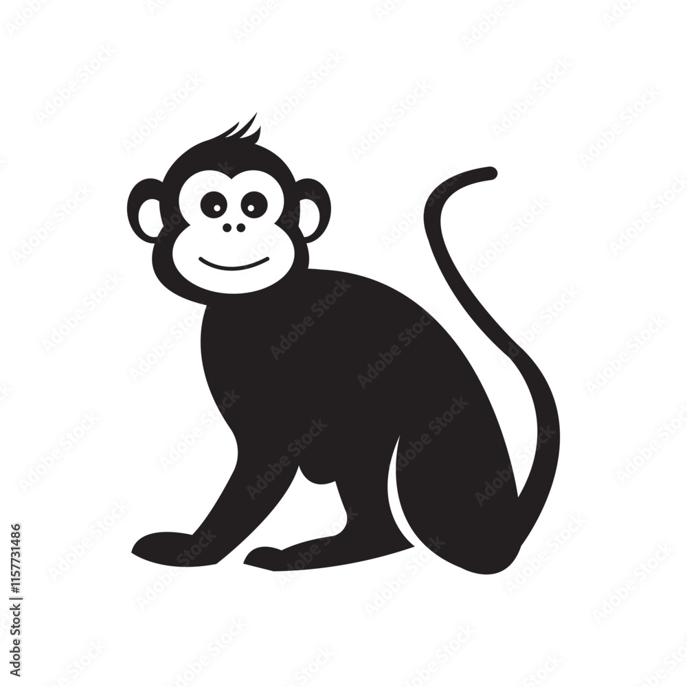 Fototapeta premium monkey icon illustration design template
