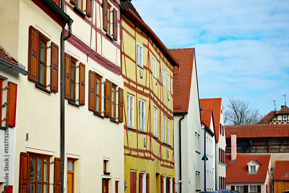Nördlingen Häuser an der Scheckengasse