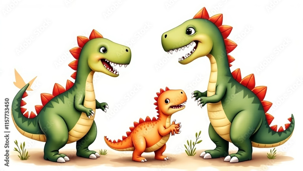 Fototapeta premium Dino Family Fun