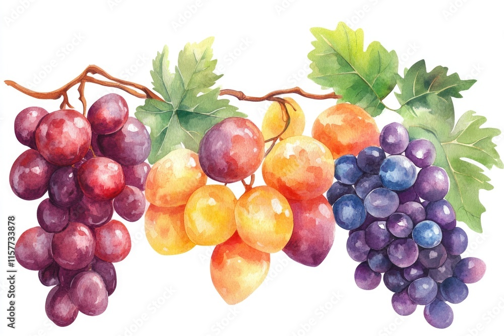 Fototapeta premium Fresh grapes hanging from a vine