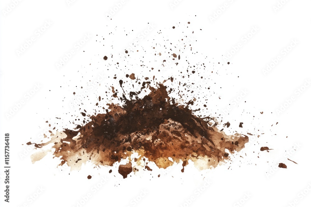 A pile of dirt on a white surface A pile of dirt on a white surface