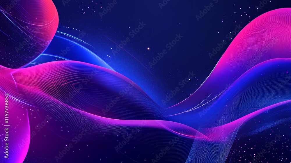 Fototapeta premium Abstract purple and blue flowing waves background