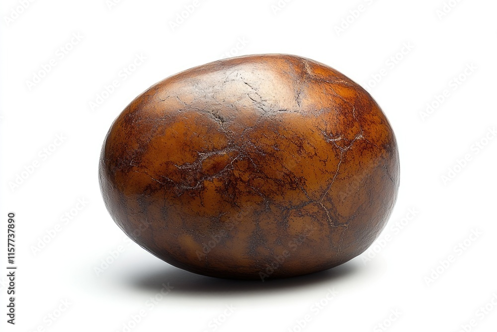 Fototapeta premium A smooth, dark brown, oval-shaped object resembling a large seed or stone.