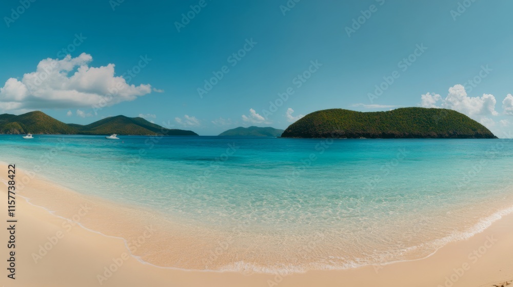 Scenic Tropical Beach with Clear Turquoise Waters Scenic Tropical Beach with Clear Turquoise Waters