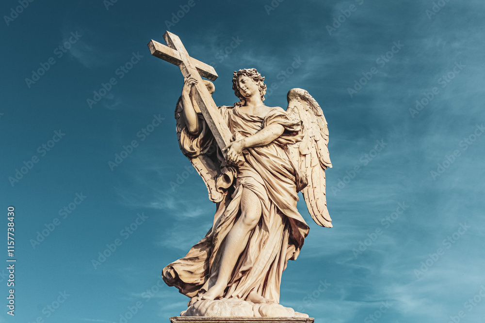 Fototapeta premium Statua su Ponte Sant'Angelo. Roma, Italia