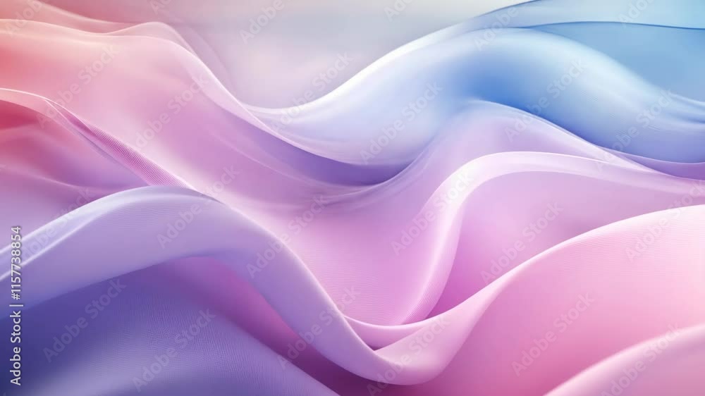 Ethereal waves of colorful silk fabric flow in dreamlike motion Ethereal waves of colorful silk fabric flow in dreamlike motion