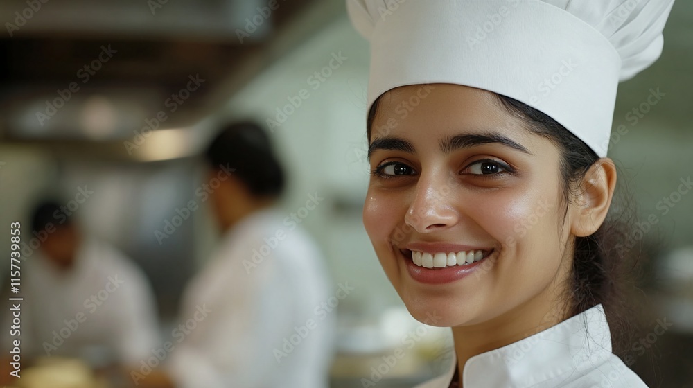 A smiling chef in a kitchen, showcasing culinary passion and professionalism. A smiling chef in a kitchen, showcasing culinary passion and professionalism.