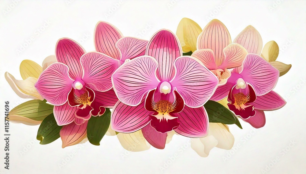 Obraz premium Orchid flowers isolated on white background