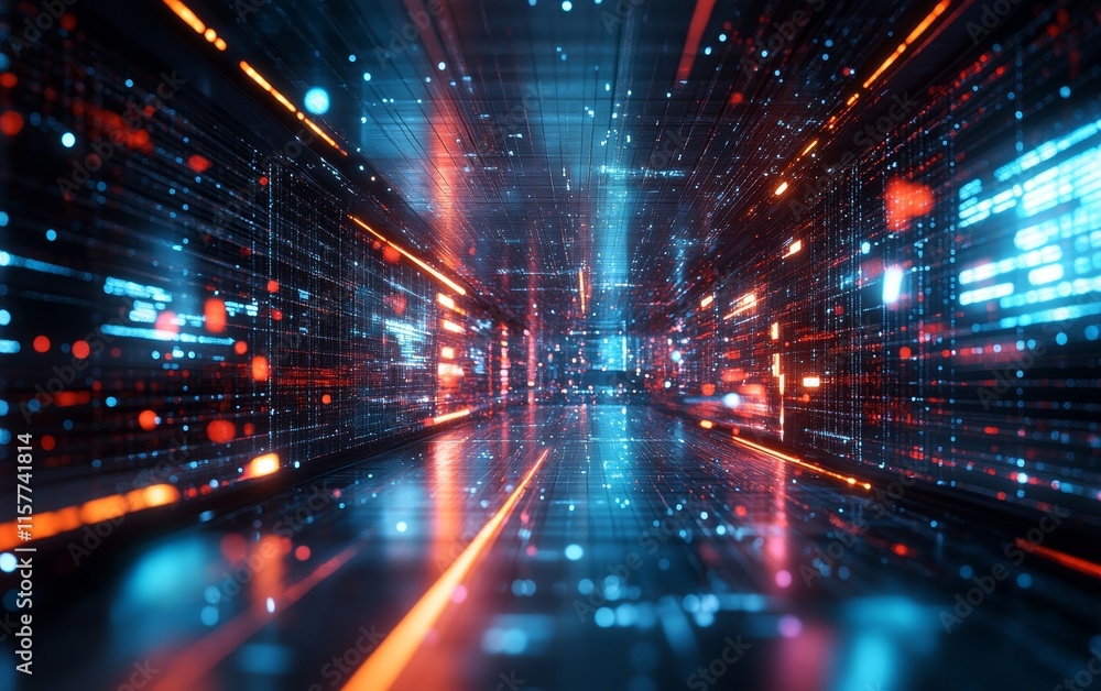 futuristic grids ripple into vibrant dynamic compositions., Generative AI futuristic grids ripple into vibrant dynamic compositions., Generative AI