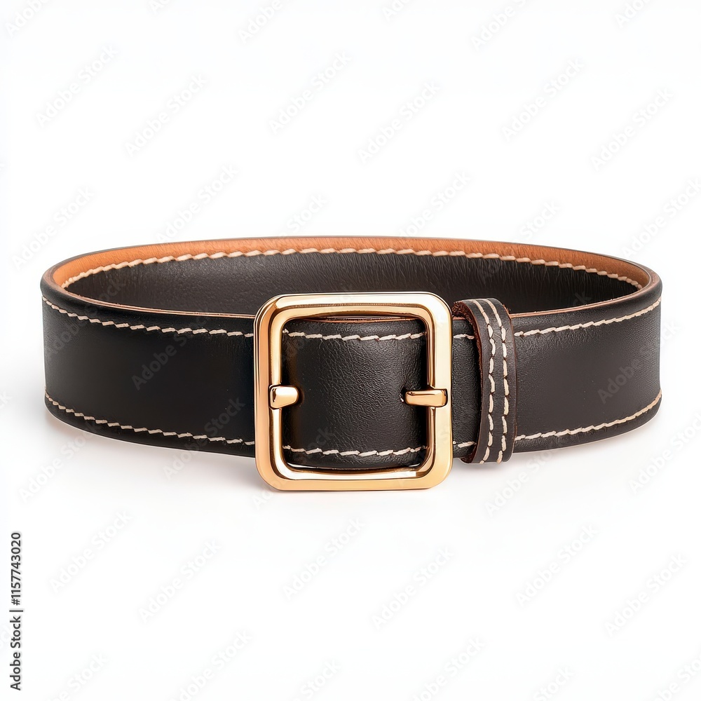 Stylish black leather belt with gold buckle, perfect accessory for any outfit. Stylish black leather belt with gold buckle, perfect accessory for any outfit.
