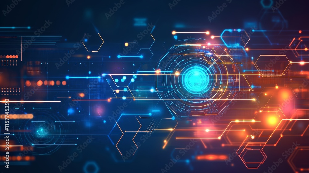 Fototapeta premium Abstract digital technology background.