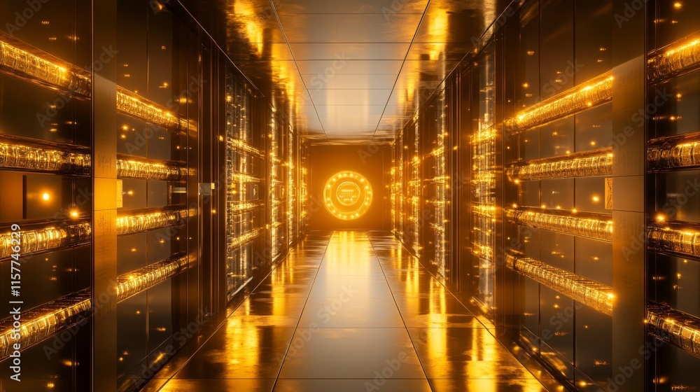 High Security Vault with Biometric Locks and Gold Bars High Security Vault with Biometric Locks and Gold Bars