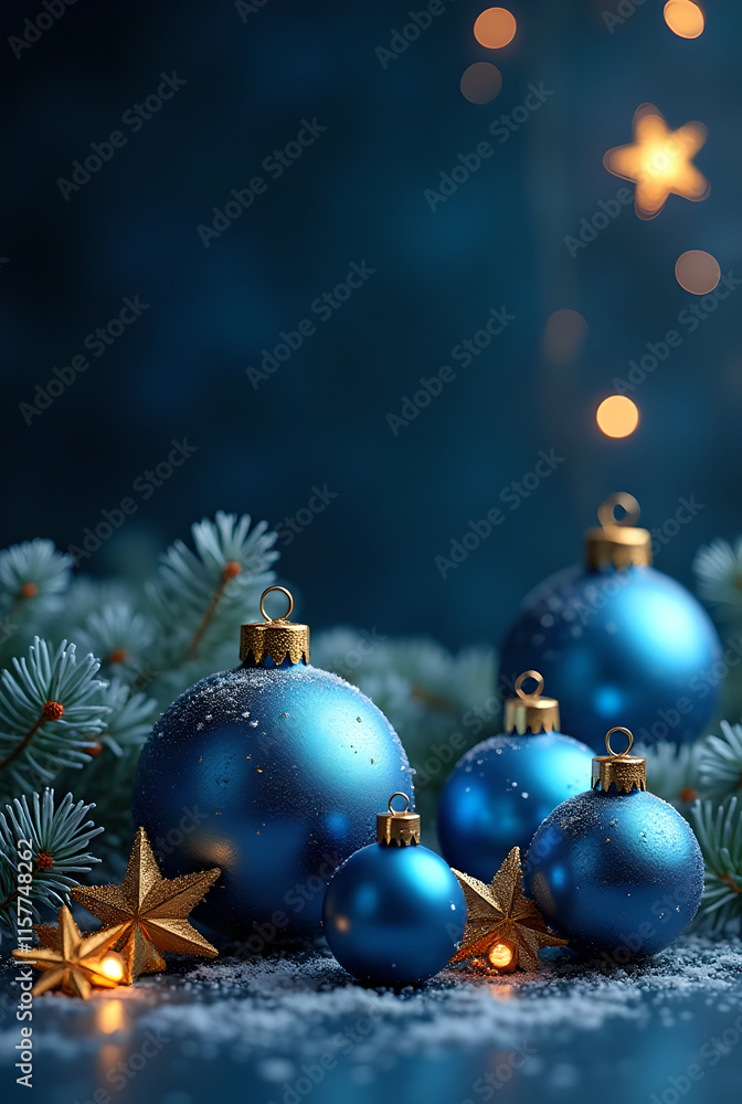 christmas holiday web banner with blue balls and snow flakes christmas holiday web banner with blue balls and snow flakes