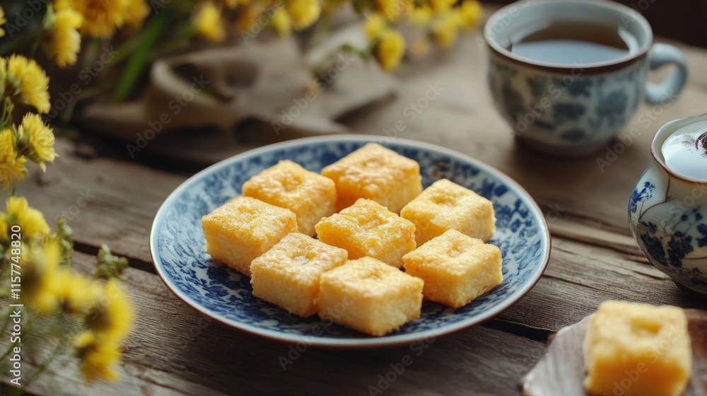 Golden Square Treats with a Cup of Tea Golden Square Treats with a Cup of Tea