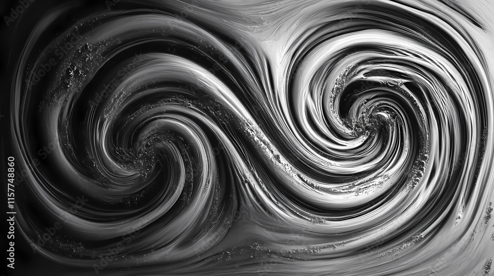 Double vortex interaction in a fluid medium, complex patterns, lab experiment. Velutinous. Illustration Double vortex interaction in a fluid medium, complex patterns, lab experiment. Velutinous. Illustration