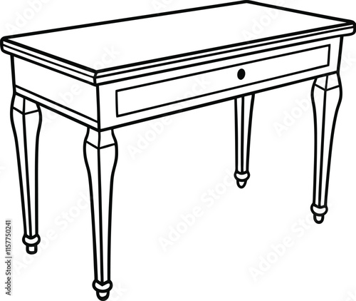 Sofa Table Editable Outline Vector Graphic