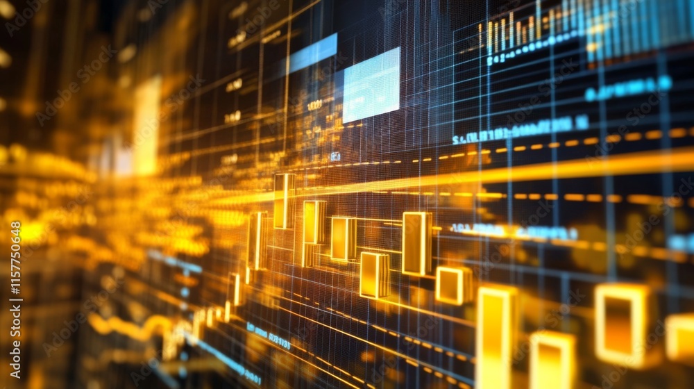 Obraz premium Visualized Futures Contracts on Large Screen with Graphs