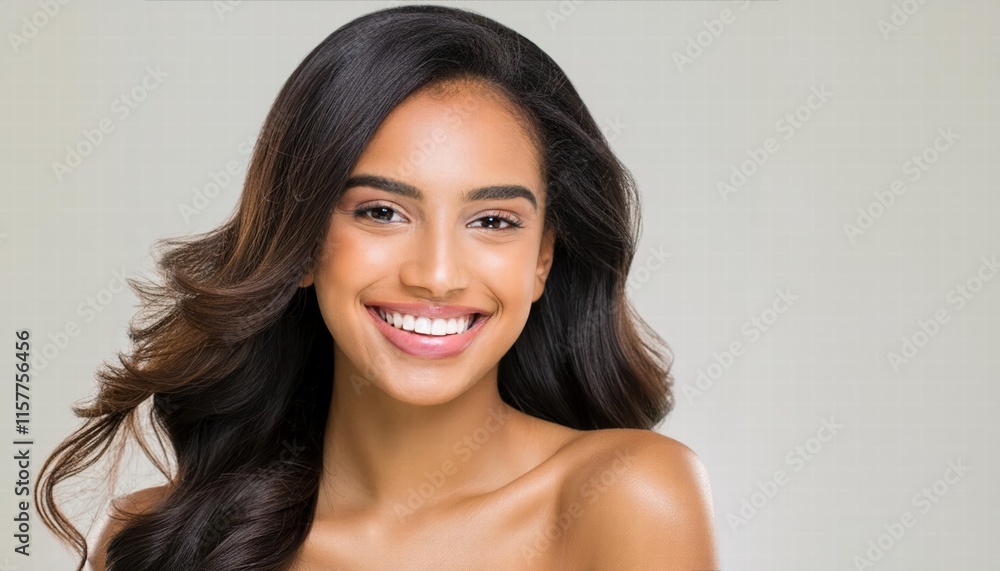Closeup Portrait of a Beautiful Young Latin Hispanic Model Woman Smiling Radiantly with Clean Teeth, Capturing the Essence of Joy and Confidence in a Stunning Photograph Closeup Portrait of a Beautiful Young Latin Hispanic Model Woman Smiling Radiantly with Clean Teeth, Capturing the Essence of Joy and Confidence in a Stunning Photograph