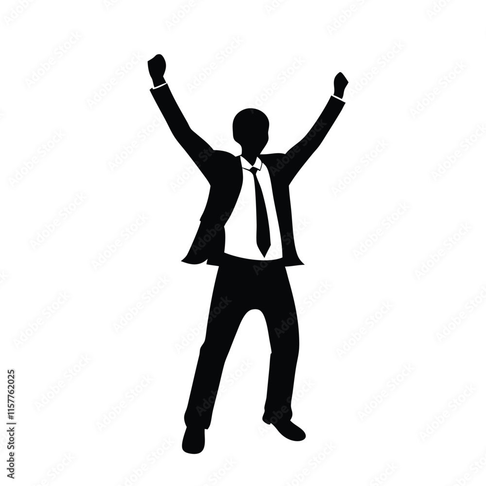 a black silhouette of a man standing with his arms raised in the air a black silhouette of a man standing with his arms raised in the air