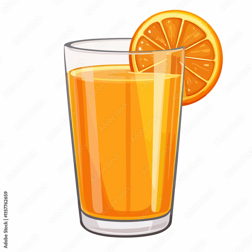 Vibrant orange juice glass icon on white background, perfect for use as an icon or design element Vibrant orange juice glass icon on white background, perfect for use as an icon or design element