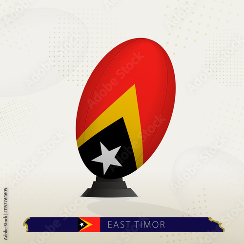 East Timor Rugby Ball on Rugby Kicking Tees with Modern Design.