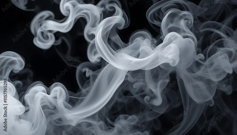custom made wallpaper toronto digitalAbstract Smoke Steam on Black Background - Aromatherapy Concept