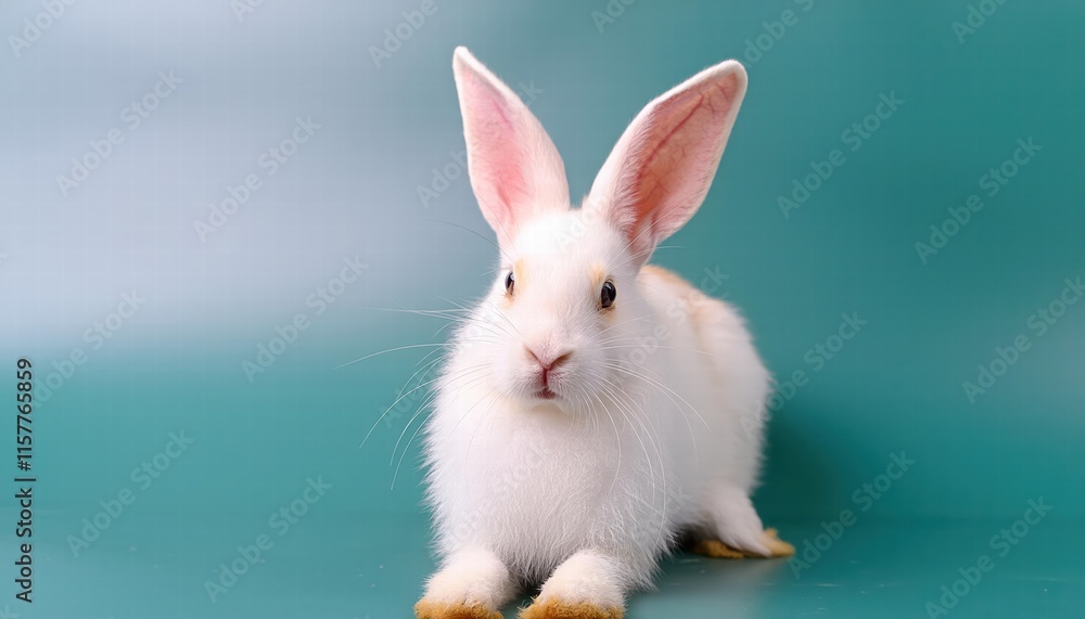 Adorable White Bunny Smiling and Laughing A Cute Pet Rabbit Isolated on a Clean Background with Ample Copy Space for Creative Use in Designs and Media Projects Adorable White Bunny Smiling and Laughing A Cute Pet Rabbit Isolated on a Clean Background with Ample Copy Space for Creative Use in Designs and Media Projects
