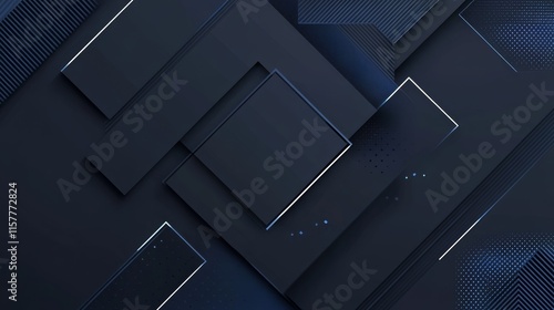 Abstract dark geometric background with squares and lines