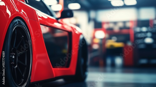 Wallpaper Mural car with blurry workshop background Torontodigital.ca