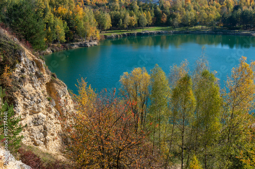 Reservoir Balaton, flooded quarry that has been inactive since the 1960s. Trzebinia, Poland. photo