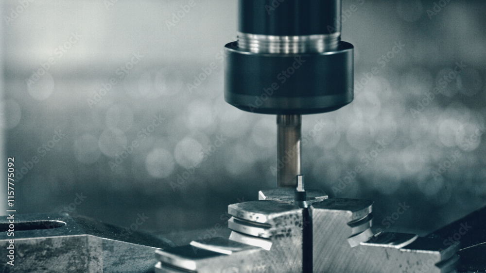 Metal processing occurring in a factory, featuring a cnc machine that highlights precision engineering and advanced industrial manufacturing techniques Metal processing occurring in a factory, featuring a cnc machine that highlights precision engineering and advanced industrial manufacturing techniques