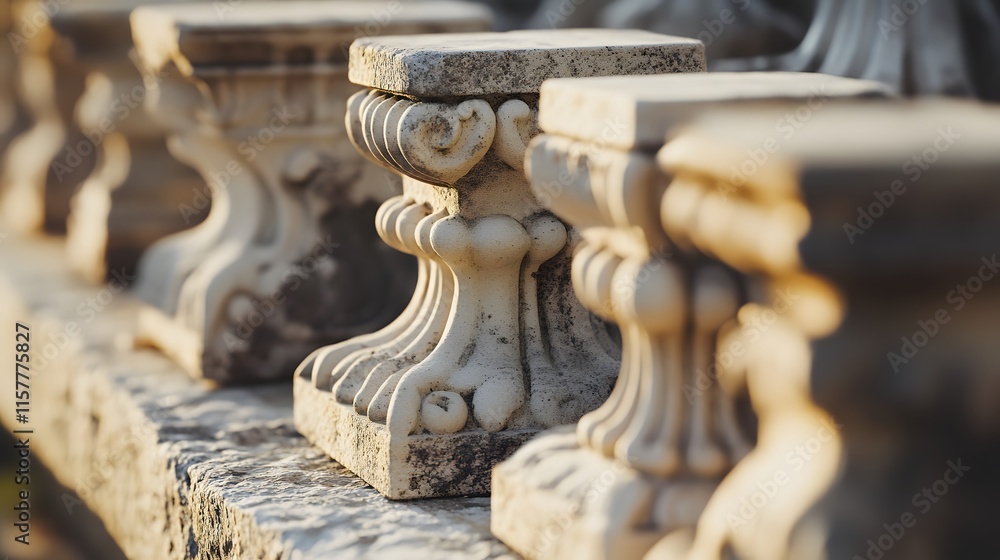 Baroque Miniature Stone Fence Display Baroque Miniature Stone Fence Display