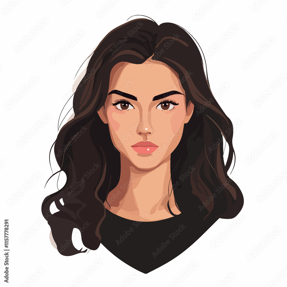 Professional female avatar vector illustration for business profiles Professional female avatar vector illustration for business profiles