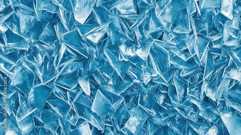 Obraz premium top view on blue ice texture background