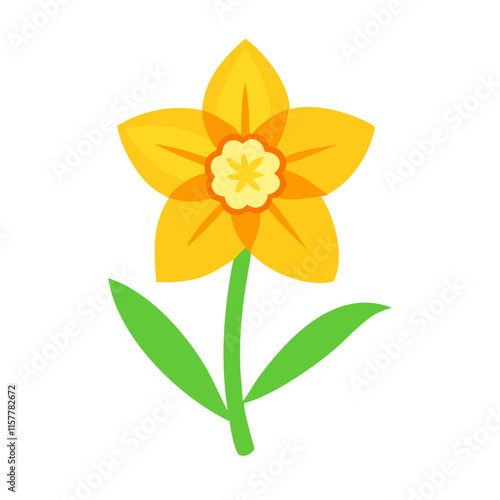  Daffodil icon in yellow and green
