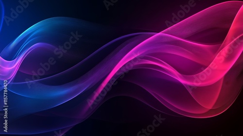 Wallpaper Mural Abstract glowing pink and blue waves. Torontodigital.ca