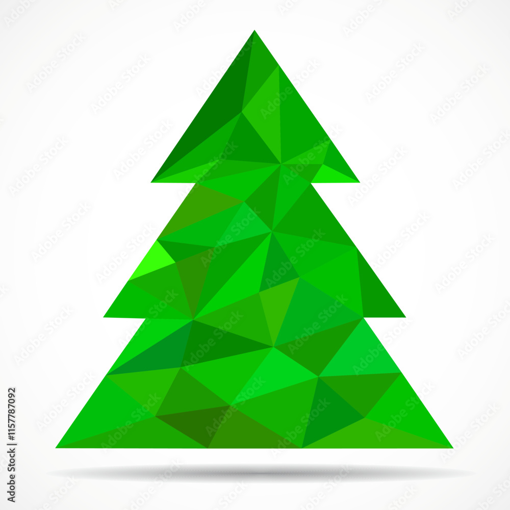 Abstract colorful christmas tree from triangles. Geometric style. Vector illustration Abstract colorful christmas tree from triangles. Geometric style. Vector illustration