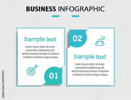 Vector infographic template with icons and 2 options or steps	
