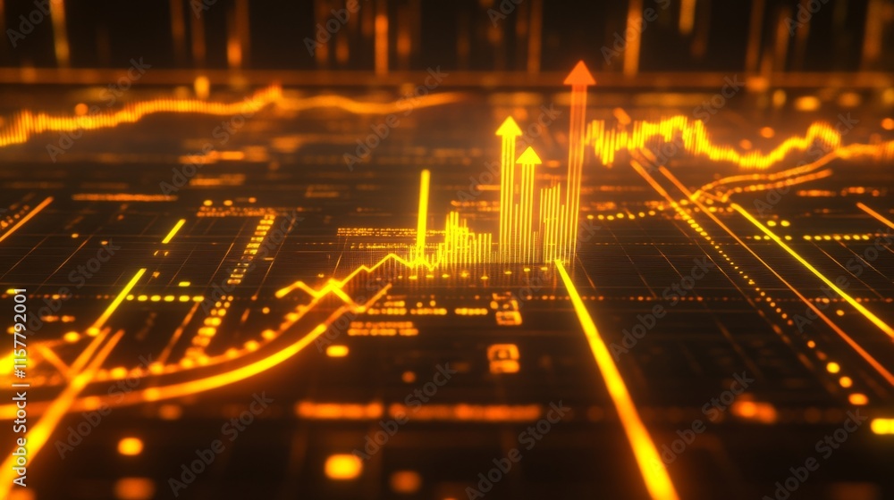 Fototapeta premium Business Futures Contracts Visualized with Graphs